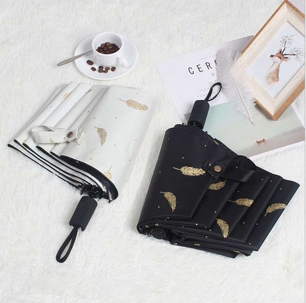 gilded fallen leaf feather black gum sunshade small fresh umbrella folding sunscreen three fold
gilded fallen leaf feather black gum sunshade small fresh umbrella folding sunscreen three fold