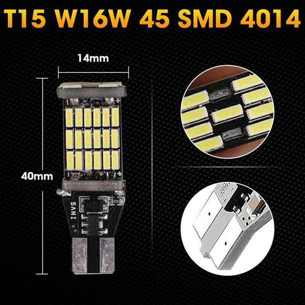 bike lights ly 2 pcs universal decoding auto led taillight t15 bulb 45smd 6000k white backup reverse brake slighting sd669
bike lights ly 2 pcs universal decoding auto led taillight t15 bulb 45smd 6000k white backup reverse brake slighting sd669