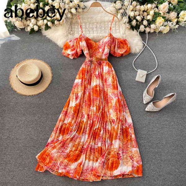 summer seaside holiday dress female bubble sleeve square neck strapless sling long print pleated uk881 210512, Black;gray
summer seaside holiday dress female bubble sleeve square neck strapless sling long print pleated uk881 210512, Black;gray