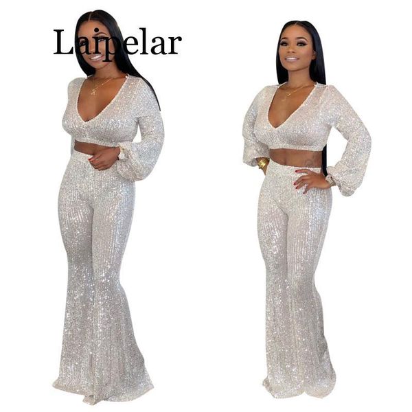 two piece dress autumn tracksuit women sequins puff sleeve crop and wide leg pants pieces set party club outfits v-neck female, White
two piece dress autumn tracksuit women sequins puff sleeve crop and wide leg pants pieces set party club outfits v-neck female, White