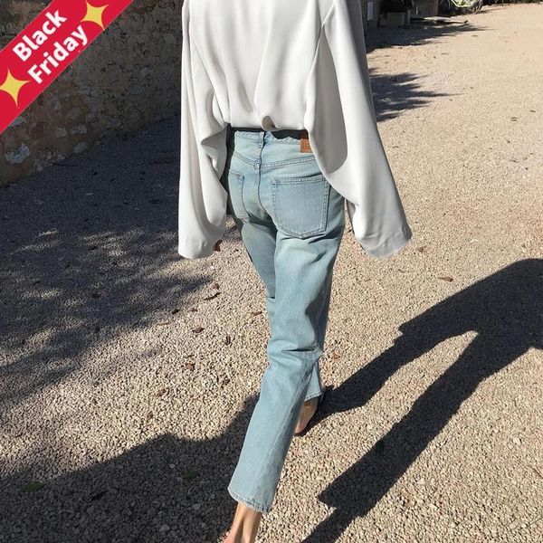 women jeans asymmetrically cut vintage straight original denim washed cropped rinse twisted seam women's, Blue
women jeans asymmetrically cut vintage straight original denim washed cropped rinse twisted seam women's, Blue