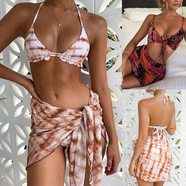 women's swimwear women tie-dye print three-piece swimsuit bikini swimming beachwear 2021 arrives summer biquini, White;black
women's swimwear women tie-dye print three-piece swimsuit bikini swimming beachwear 2021 arrives summer biquini, White;black