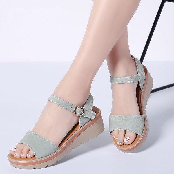 women sandals summer suede leather thick heel wedge platform ladies ankle strap flat shoes peep toe low, Black
women sandals summer suede leather thick heel wedge platform ladies ankle strap flat shoes peep toe low, Black