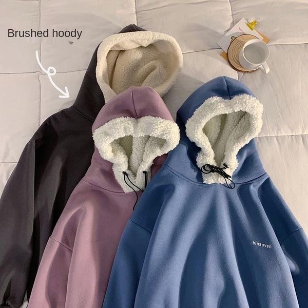 women's hoodies & sweatshirts autumn winter lamb wool sweater women men's plus velvet thick warm jacket trendy loose hooded sweats, Black
women's hoodies & sweatshirts autumn winter lamb wool sweater women men's plus velvet thick warm jacket trendy loose hooded sweats, Black
