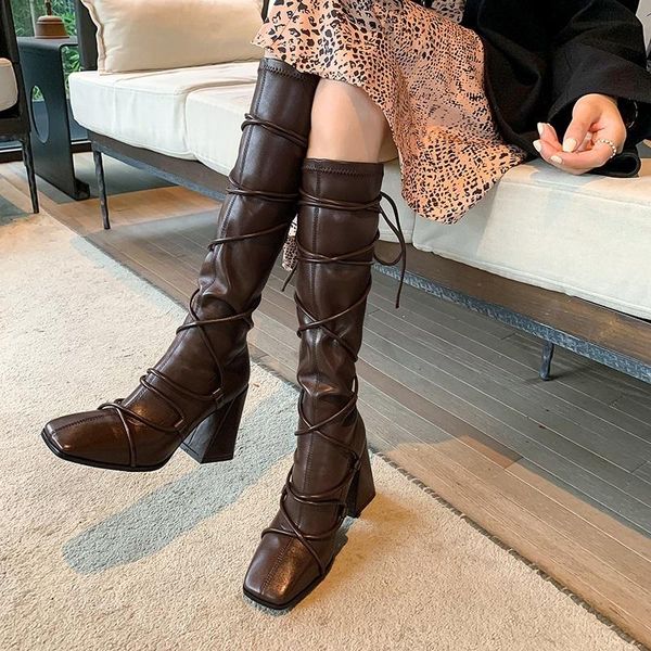 boots spring autumn winter internal celebrity think high heels square toe cross-tied slim women knee-high long modern 0725, Black
boots spring autumn winter internal celebrity think high heels square toe cross-tied slim women knee-high long modern 0725, Black