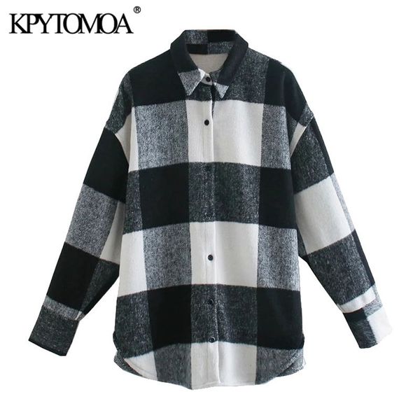women fashion oversized check woolen jacket coat vintage long sleeve button-up female outerwear chic 210420, Black;brown
women fashion oversized check woolen jacket coat vintage long sleeve button-up female outerwear chic 210420, Black;brown