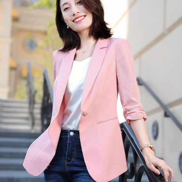 ladies blazer plus size women's cotton and linen suit jacket 2021 summer elegant three-quarter sleeve plaid pink suits & blazers, White;black
ladies blazer plus size women's cotton and linen suit jacket 2021 summer elegant three-quarter sleeve plaid pink suits & blazers, White;black