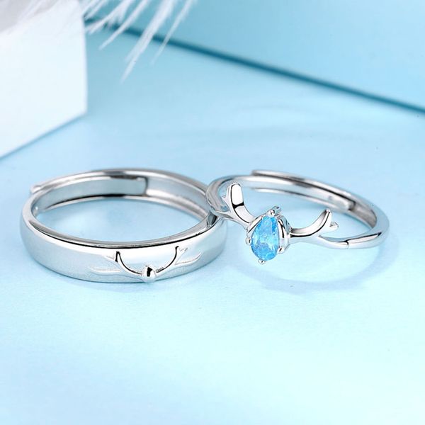 a deer has your lover's ring female and male sterling silver a pair of jiesen series simple personality net red christmas valentine, Golden
a deer has your lover's ring female and male sterling silver a pair of jiesen series simple personality net red christmas valentine, Golden