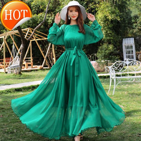 bohemian round neck lace up loose green long swing chiffon waist fairy fashion dress casual dresses, Black;gray
bohemian round neck lace up loose green long swing chiffon waist fairy fashion dress casual dresses, Black;gray
