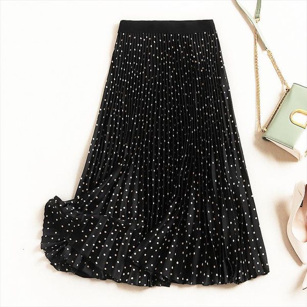 plus size pleated chiffon summer womens skirt elastic waist polka dot print beach skirts femme saia midi, Black
plus size pleated chiffon summer womens skirt elastic waist polka dot print beach skirts femme saia midi, Black