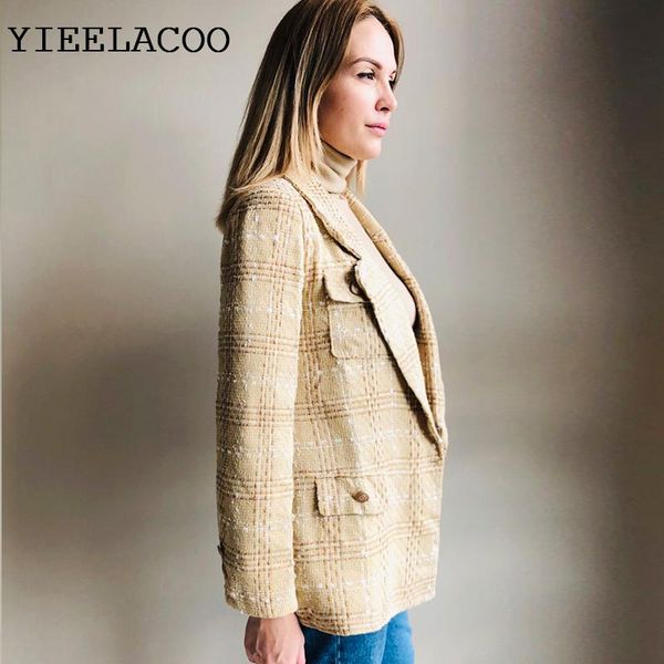 apricot plaid jacket autumn/winter women's tweed long sleeve business ladies one piece coat jackets, Black;brown
apricot plaid jacket autumn/winter women's tweed long sleeve business ladies one piece coat jackets, Black;brown