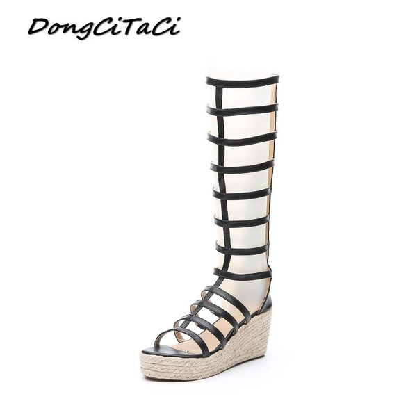 dongcitaci women wedges sandals shoes woman casual fashion weave rope gladiator platforms cut-outs high heels, Black
dongcitaci women wedges sandals shoes woman casual fashion weave rope gladiator platforms cut-outs high heels, Black