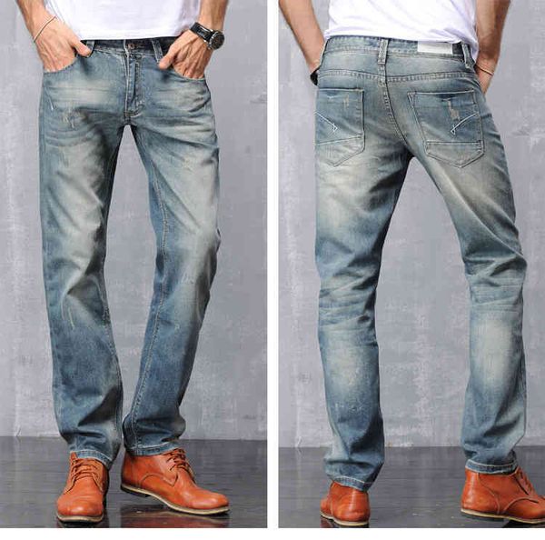 men's worn jeans autumn loose straight pants long slim fit fashion vintage, Blue
men's worn jeans autumn loose straight pants long slim fit fashion vintage, Blue