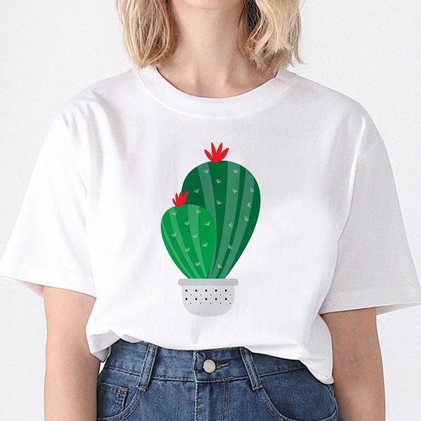 women's t-shirt funny cactus print fashion female tee graphic t shirts clothing camisas mujer, White
women's t-shirt funny cactus print fashion female tee graphic t shirts clothing camisas mujer, White