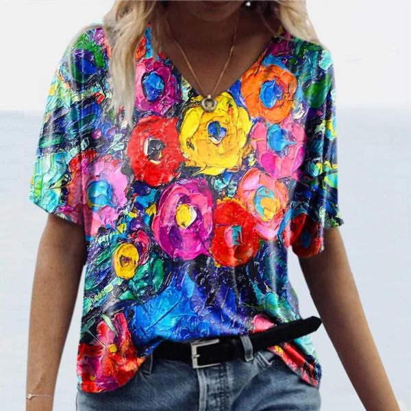 women's blouses & shirts floral landscape print blouse women v-neck short-sleeved loose fashion 2021 summer blusas mujer de moda #g2, White
women's blouses & shirts floral landscape print blouse women v-neck short-sleeved loose fashion 2021 summer blusas mujer de moda #g2, White
