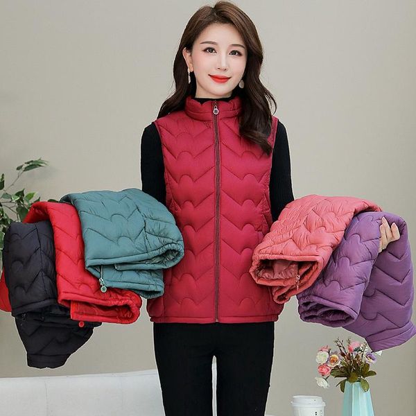 women's vests isenmal jacket vest down cotton-padded coat for women short stcollar light chaleco mujer, Black;white
women's vests isenmal jacket vest down cotton-padded coat for women short stcollar light chaleco mujer, Black;white