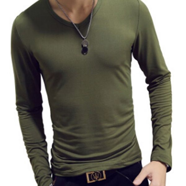 tshirt man's long v-neck cotton sleeves pure color spring autumn slim t-shirt 14 colors size m-2xl1, White;black
tshirt man's long v-neck cotton sleeves pure color spring autumn slim t-shirt 14 colors size m-2xl1, White;black