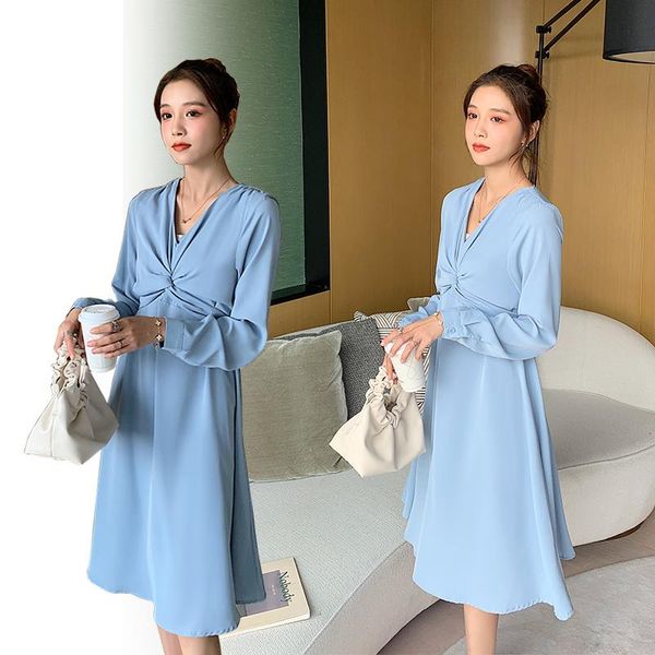 maternity dresses 8344# dress spring autumn v neck mid-long for pregnant women mom, White
maternity dresses 8344# dress spring autumn v neck mid-long for pregnant women mom, White