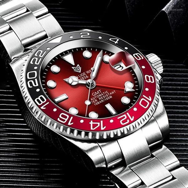 sapphire watches for men ceramic bezel gmt automatic watch 100m waterproof sport mechanical wristwatches, Slivery;brown
sapphire watches for men ceramic bezel gmt automatic watch 100m waterproof sport mechanical wristwatches, Slivery;brown