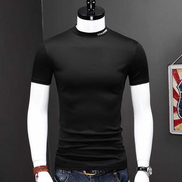 men's t-shirts fashion men short sleeve t-shirt 2021 summer little turtleneck letter decorate double mercerized cotton slim fit bl, White;black
men's t-shirts fashion men short sleeve t-shirt 2021 summer little turtleneck letter decorate double mercerized cotton slim fit bl, White;black