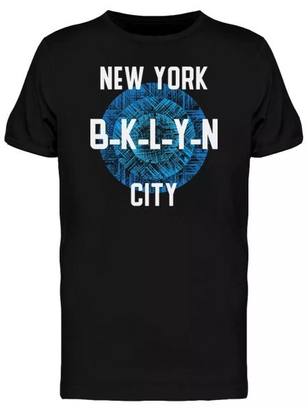 blue abstract brooklyn circle men's tee -image by shutterstock, White;black 
blue abstract brooklyn circle men's tee -image by shutterstock, White;black