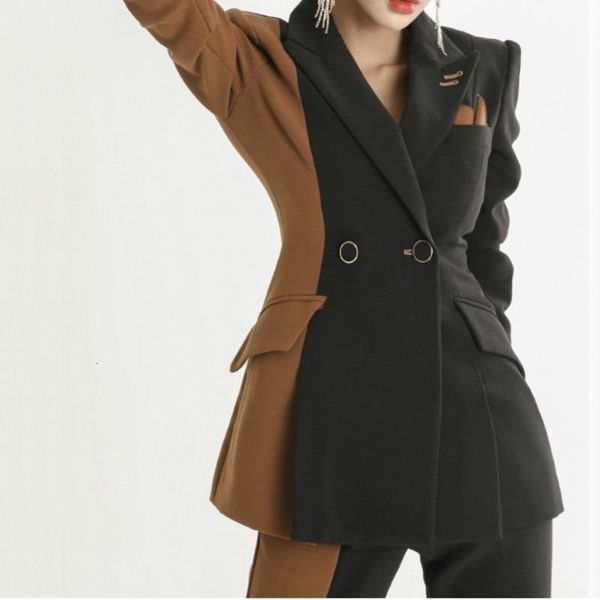 women's suits & blazers genayooa patchwork women 2 piece blazer set long sleeve elegant two suit slim outfits office lady winter, White;black
women's suits & blazers genayooa patchwork women 2 piece blazer set long sleeve elegant two suit slim outfits office lady winter, White;black