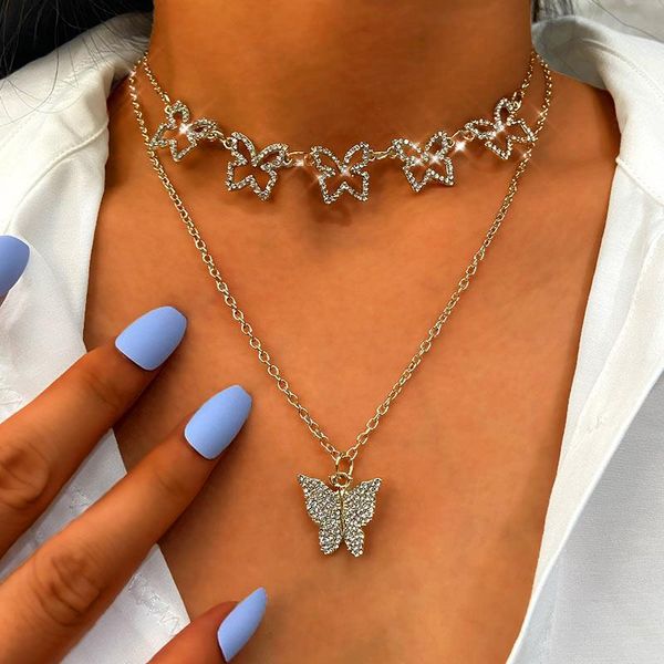 pendant necklaces multilayer hollow butterfly necklace women gold silver color shiny crystal chunky chain female trend jewelry gift
pendant necklaces multilayer hollow butterfly necklace women gold silver color shiny crystal chunky chain female trend jewelry gift