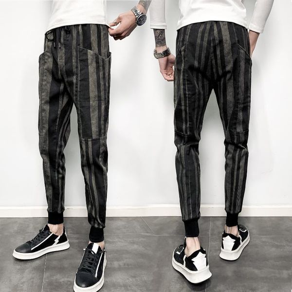 men's pants casual stripe streetwear jogger trousers drawstring social sweatpants hip hop pockets men clothes 2021, Black
men's pants casual stripe streetwear jogger trousers drawstring social sweatpants hip hop pockets men clothes 2021, Black