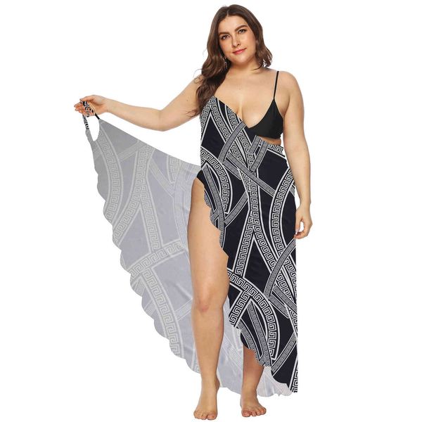 dress for women summer large size women's backless print wavy edge multi functional beach irregular female 210421, Black;gray
dress for women summer large size women's backless print wavy edge multi functional beach irregular female 210421, Black;gray