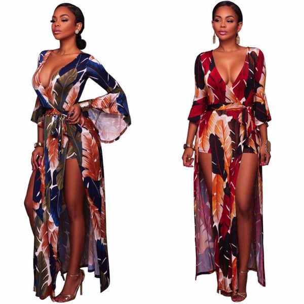 women's jumpsuits & rompers print slit playsuit women v-neck pattern feather trumpet sleeves skinny jumpsuit long culotte vestidos, Black;white
women's jumpsuits & rompers print slit playsuit women v-neck pattern feather trumpet sleeves skinny jumpsuit long culotte vestidos, Black;white