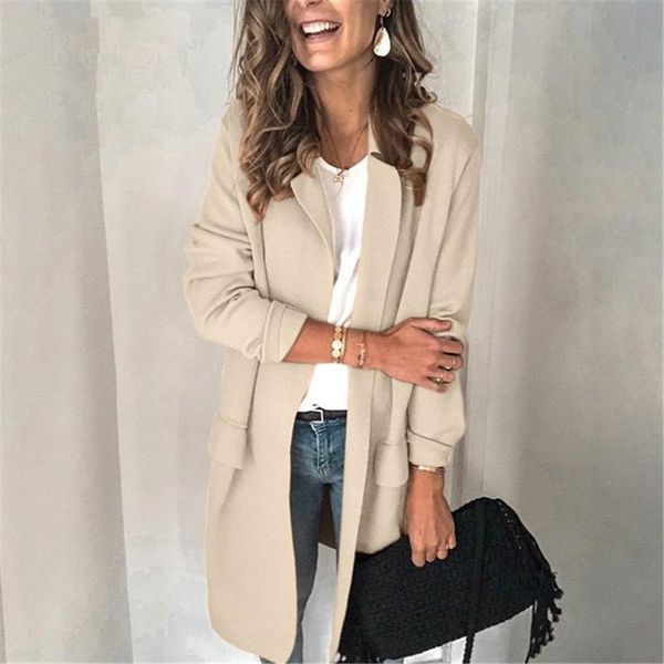 women's suits & blazers casual long sleeve elegant office ladies notched collar solid oversized women blazer autumn jacket 2021 pockets, White;black
women's suits & blazers casual long sleeve elegant office ladies notched collar solid oversized women blazer autumn jacket 2021 pockets, White;black