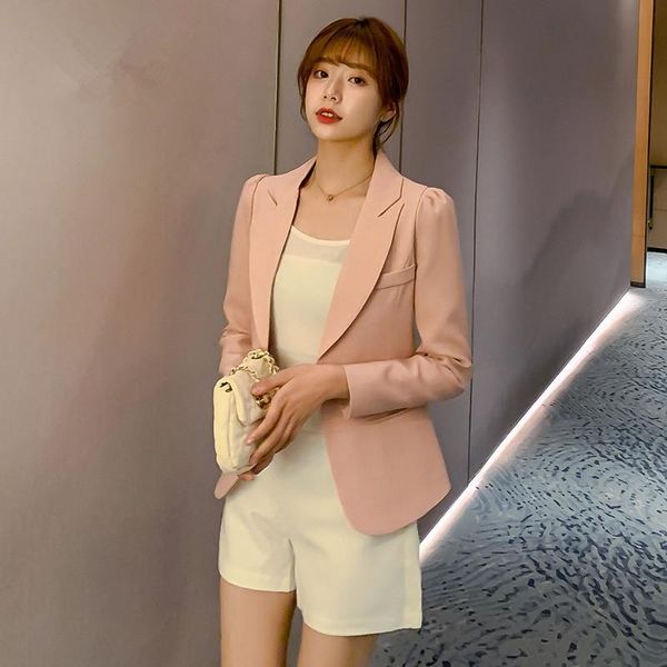 women's suits & blazers slim long sleeve short blazer korean fashion solid color suit pink jacket female 2021 clothing x1643rx, White;black
women's suits & blazers slim long sleeve short blazer korean fashion solid color suit pink jacket female 2021 clothing x1643rx, White;black
