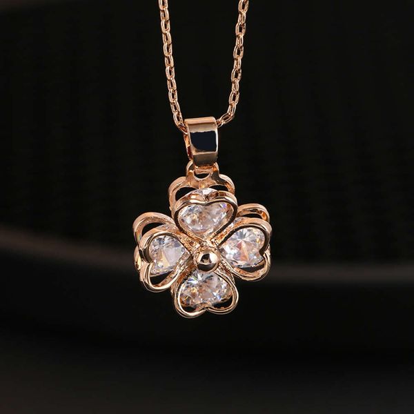 new korean style crystal necklace lucky clover pendant exquisite clavicle chain women's trinket batch, Black
new korean style crystal necklace lucky clover pendant exquisite clavicle chain women's trinket batch, Black