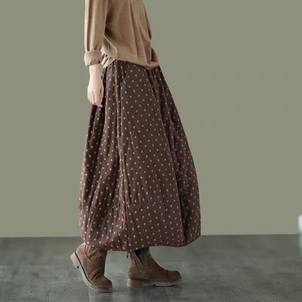 loose polka dot padded vintage women skirt elastic waist cotton linen winter, Black
loose polka dot padded vintage women skirt elastic waist cotton linen winter, Black