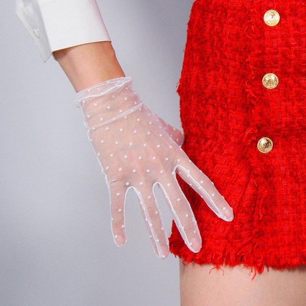 five fingers gloves lace translucent mesh flocking dot elastic uv full finger wedding dress glove woman summer driving sunscreen mitten, Blue;gray
five fingers gloves lace translucent mesh flocking dot elastic uv full finger wedding dress glove woman summer driving sunscreen mitten, Blue;gray