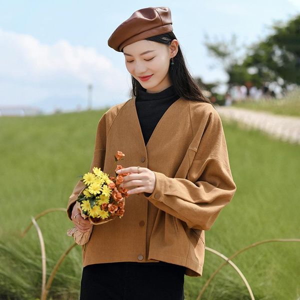 women's jackets johnature women long sleeve fall v-neck button loose coats 2021 cotton clothes pockets vintage, Black;brown
women's jackets johnature women long sleeve fall v-neck button loose coats 2021 cotton clothes pockets vintage, Black;brown