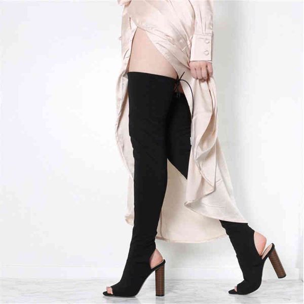 boots fashion stretch fabric peep toe women thigh high slingbacks heel over the knee slim fit sock boot c5sc, Black
boots fashion stretch fabric peep toe women thigh high slingbacks heel over the knee slim fit sock boot c5sc, Black