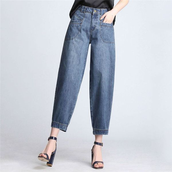 spring summer korea high-waisted women's fashions drop blue jeans all combined casual cotton deniharem pants plus size s724
spring summer korea high-waisted women's fashions drop blue jeans all combined casual cotton deniharem pants plus size s724