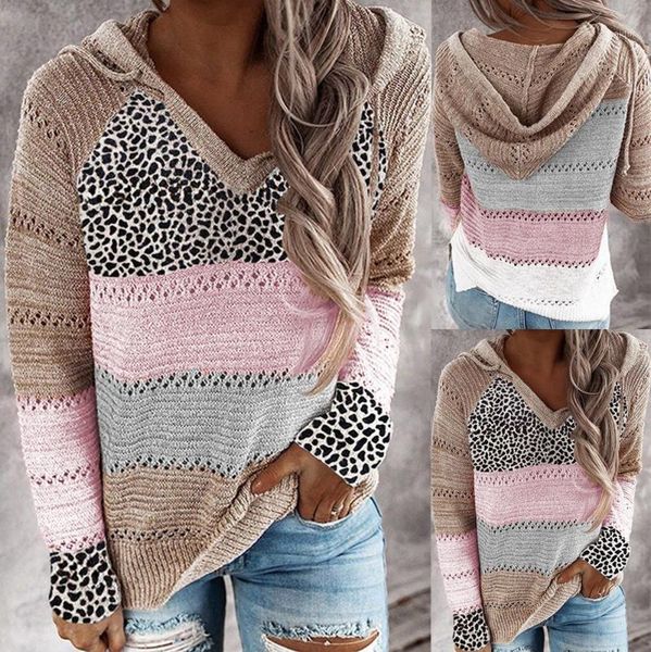 autumn and winter striped hooded sweater leopard print woman sweaters hoodies long sleeve women's, White;black
autumn and winter striped hooded sweater leopard print woman sweaters hoodies long sleeve women's, White;black