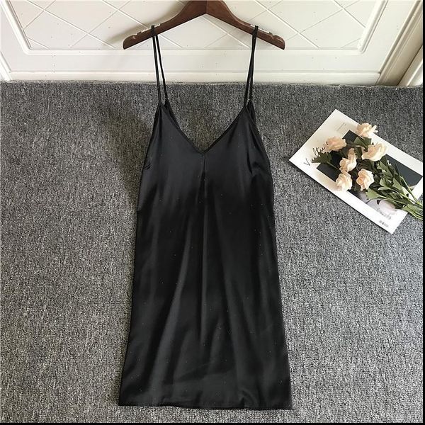 nightgowns summer night womens sleepwears dress silk stain deep v dressing gown nightie nightwear, Black;red
nightgowns summer night womens sleepwears dress silk stain deep v dressing gown nightie nightwear, Black;red