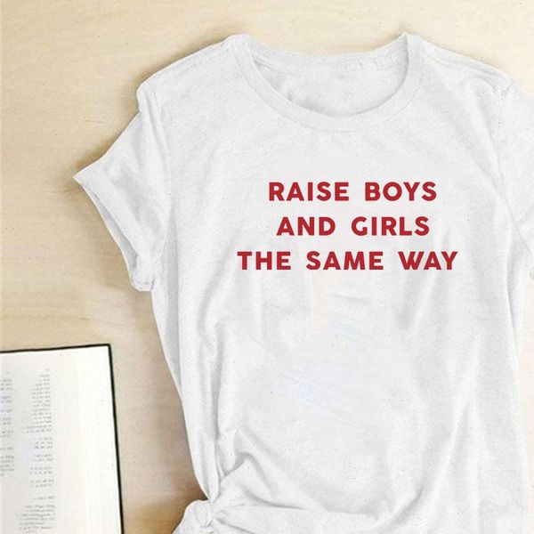 raise boys and girls women t shirts the same way letter shirt short sleeve summer feministe tee, White
raise boys and girls women t shirts the same way letter shirt short sleeve summer feministe tee, White