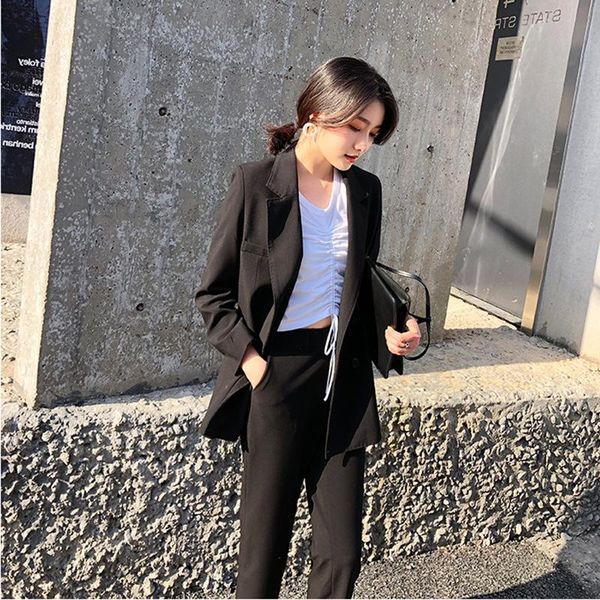 women's suits & blazers autumn two-piece suit women korean version of fashion casual small pants, White;black
women's suits & blazers autumn two-piece suit women korean version of fashion casual small pants, White;black