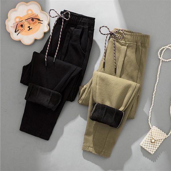 women's pants & capris plus size thick harem women winter casual ankle length velvet female patchwork drawstring fleece pantalones muje, Black;white
women's pants & capris plus size thick harem women winter casual ankle length velvet female patchwork drawstring fleece pantalones muje, Black;white