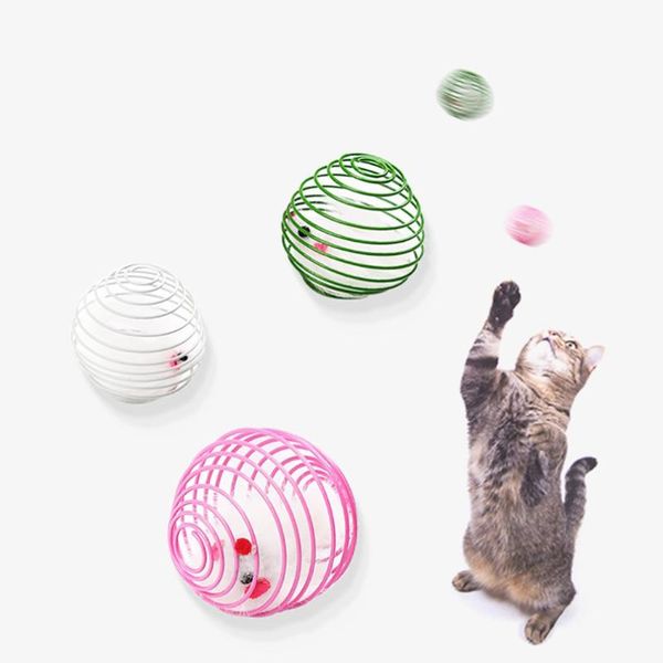 cat toys 1pcs random color ball toy creative interactive bell in cage play sound funny pet accessories
cat toys 1pcs random color ball toy creative interactive bell in cage play sound funny pet accessories