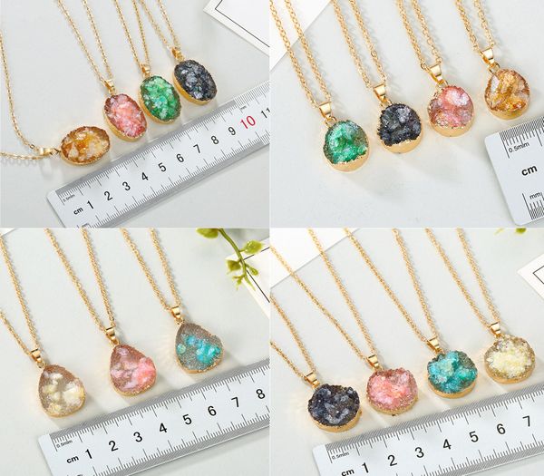 simple oval water drop druzy drusy pendant necklace women resin handmade clavicel chains necklaces for female christmas imitation natural st, Silver
simple oval water drop druzy drusy pendant necklace women resin handmade clavicel chains necklaces for female christmas imitation natural st, Silver