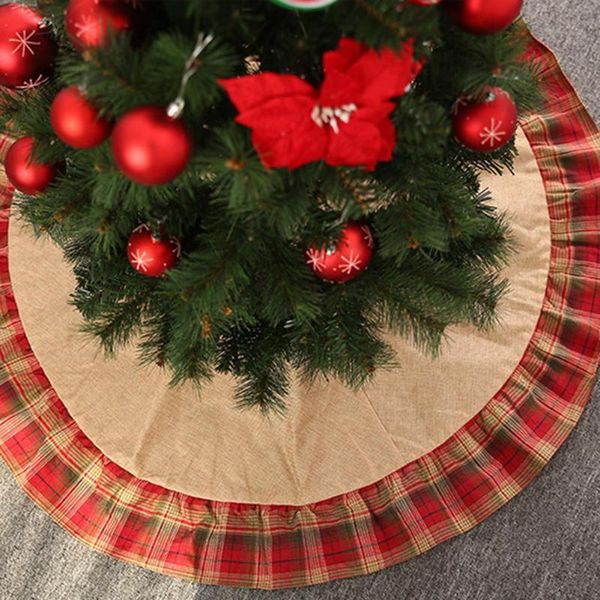 christmas decorations 120cm round tree skirt plaid trim skirts cover floor mat carpet
christmas decorations 120cm round tree skirt plaid trim skirts cover floor mat carpet