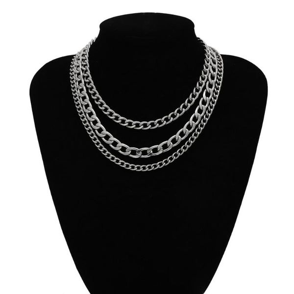 punk 3 layered silver color chain choker necklace statement jewelry hip hop vintage geometric chunky gold chain necklaces women, Golden;silver
punk 3 layered silver color chain choker necklace statement jewelry hip hop vintage geometric chunky gold chain necklaces women, Golden;silver