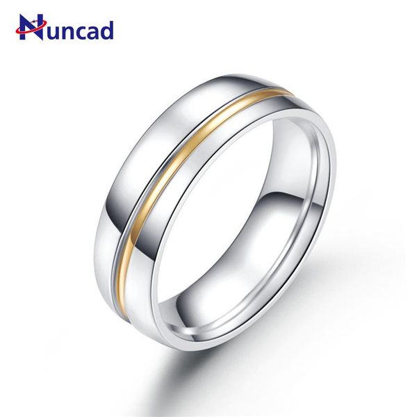 wedding rings simple style one line engagement for men acero inoxidable sieraden anello uomo bands fashion jewelry, Slivery;golden
