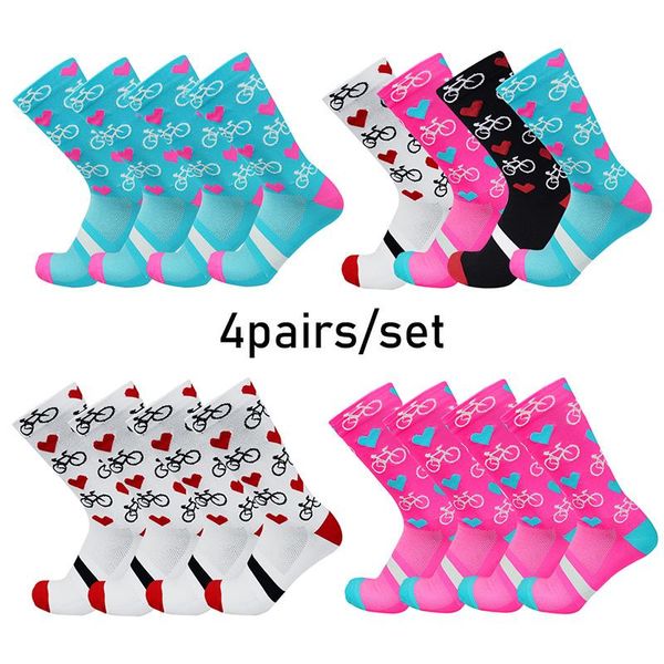 sports socks 4 pairs/set bicycle love pattern cycling pro competition racing outdoor calcetines ciclismo, Black
sports socks 4 pairs/set bicycle love pattern cycling pro competition racing outdoor calcetines ciclismo, Black