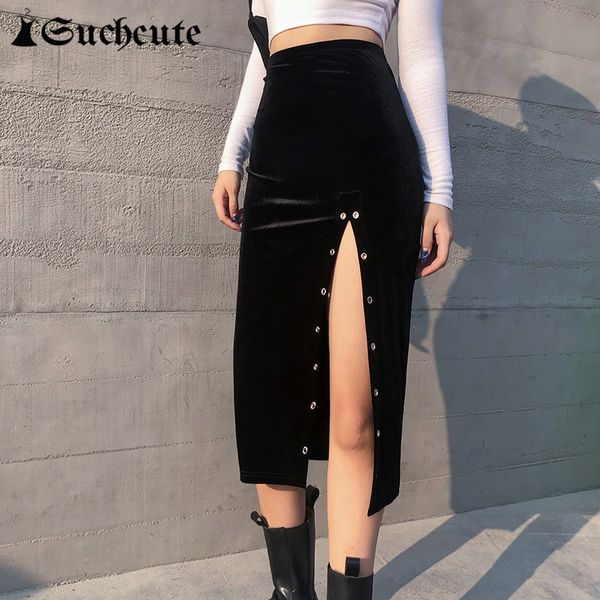 casual dresses high split velvet skirt for women streetwear waisted party clubwear female knee-length gothic rp7k, Black;gray
casual dresses high split velvet skirt for women streetwear waisted party clubwear female knee-length gothic rp7k, Black;gray